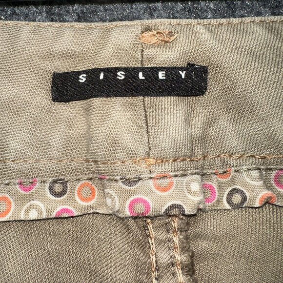 Sisley Jeans Womens 8  Skinny Khaki Cotton Stretch Flap Pockets Tapered Italy 38 - Picture 6 of 10